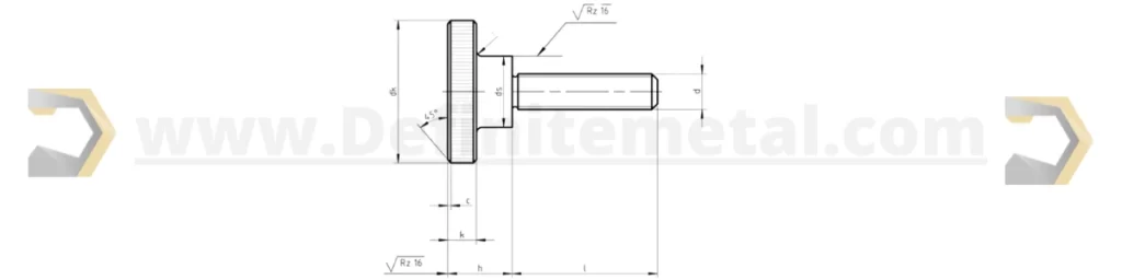 DIN 464 - Knurled thumb screws​ - Drawing