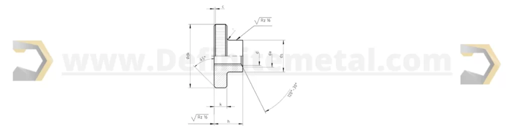 DIN 466 - Knurled nuts, High type - Drawing