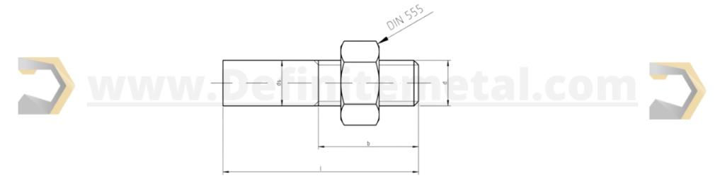 DIN 525 - Welding studs Drawing