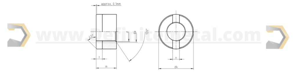 DIN 546 - Slotted Round Nut Drawing