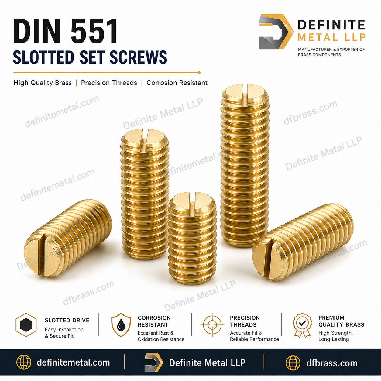 DIN 551 Slotted set screws