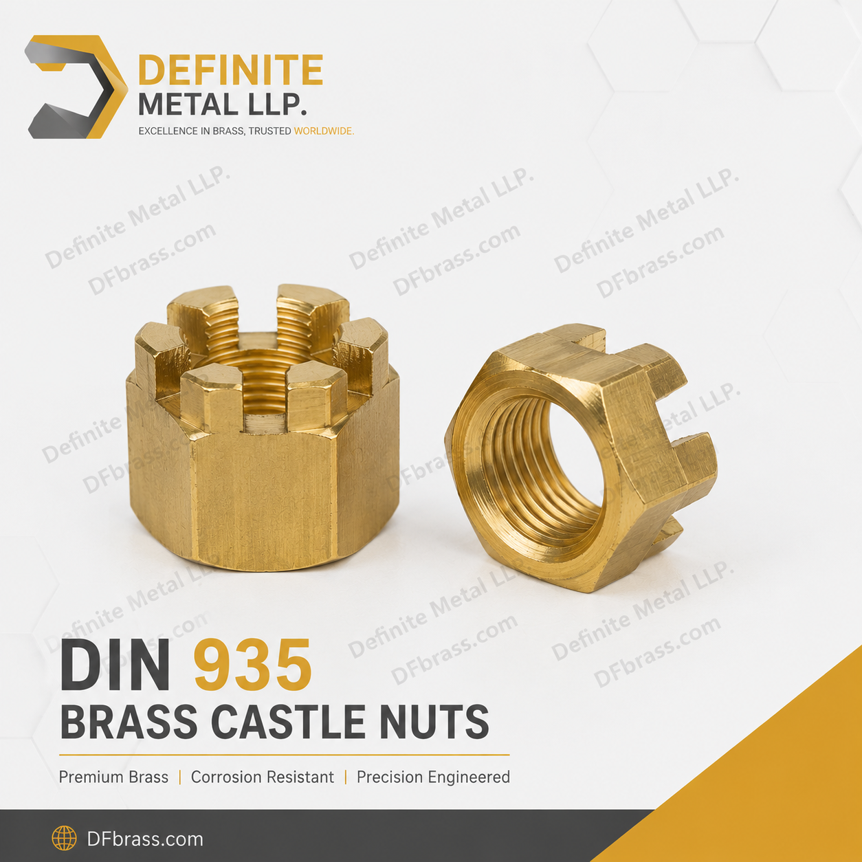 Brass Castle Nuts DIN 935
