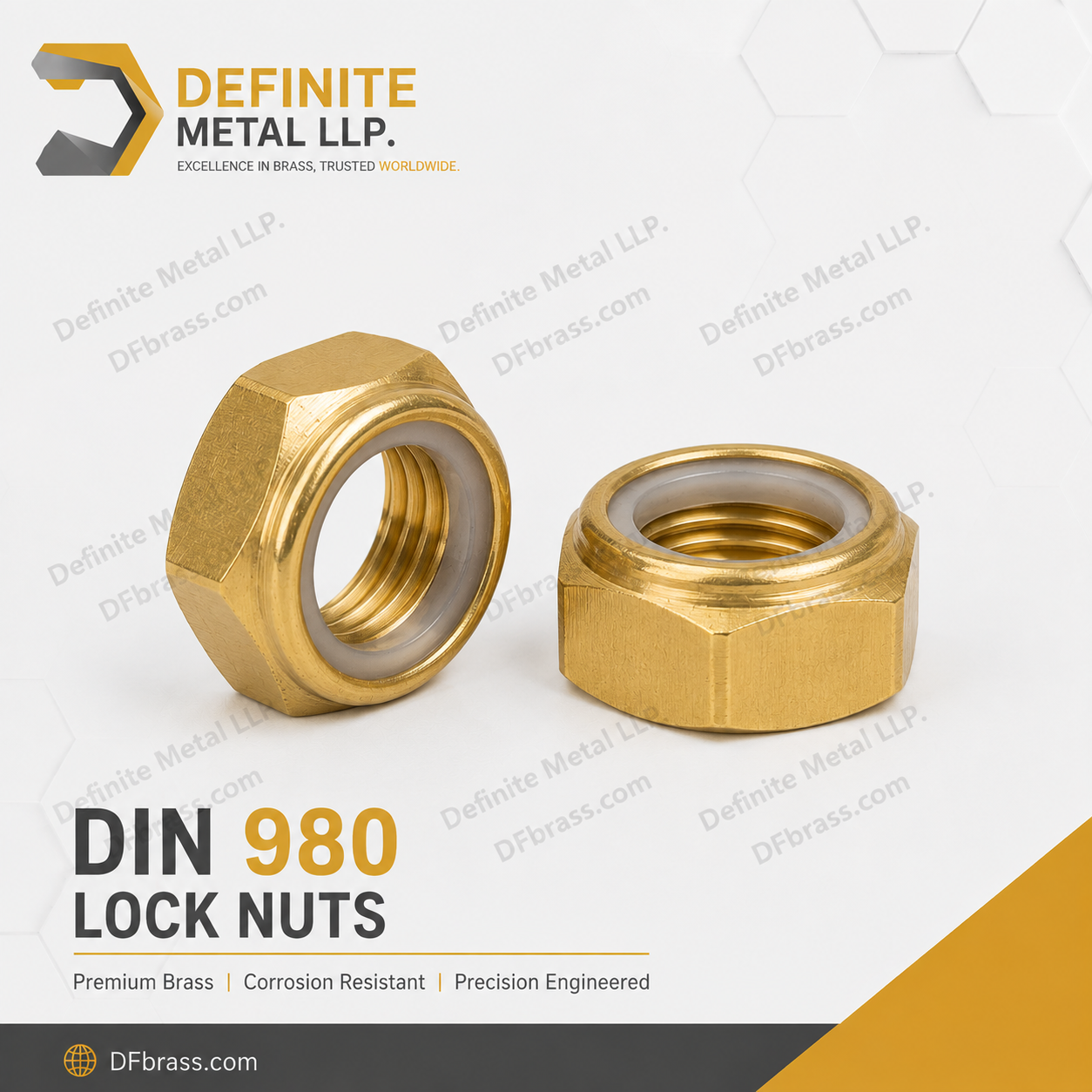 Brass Prevailing-Torque Lock Nuts — DIN 980